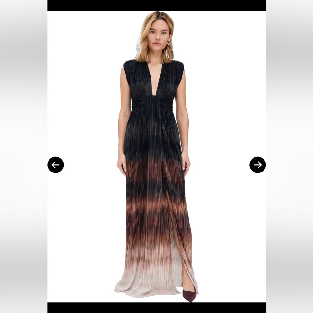 Sabina Musayev Black and Brown Ombré Maxi Dress